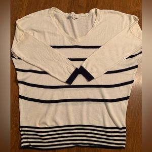 Ann Taylor LOFT V-neck Dolman Striped Sweater